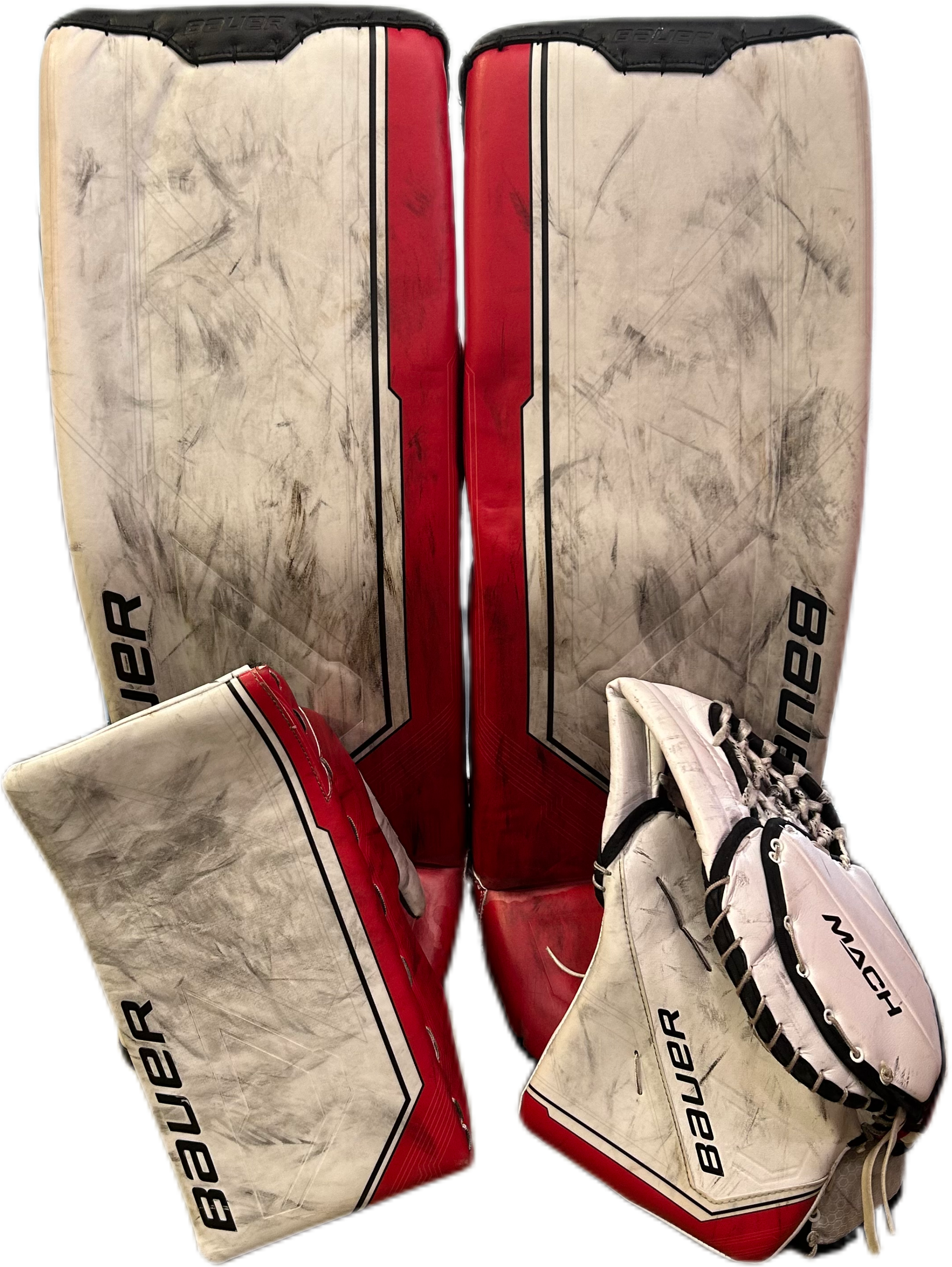 Bauer Supreme Mach - Ensemble complet Pro Stock d'occasion (blanc/rouge/noir)